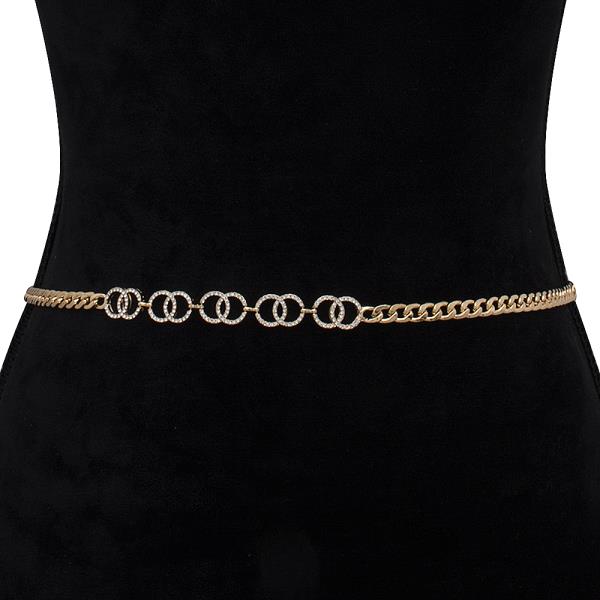 RHINESTONE LINK CHAIN HOOK BELT