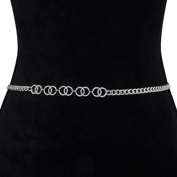 RHINESTONE LINK CHAIN HOOK BELT