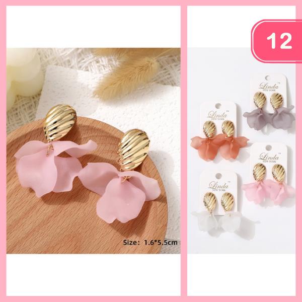 FLOWER DANGLE EARRING (12 UNITS)