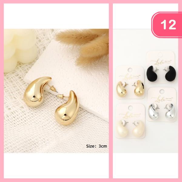 ASSORTED TEARDROP EARRING (12 UNITS)