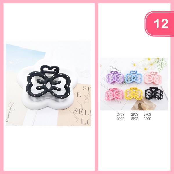 CUTE BOW RHINESTONE HAIR CLIP (12 UNITS)