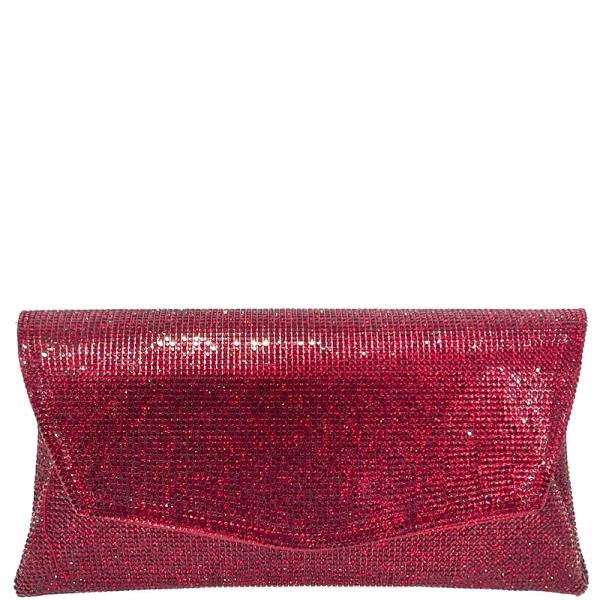 RHINESTONE BLING FLAP EVENING CLUTCH BAG