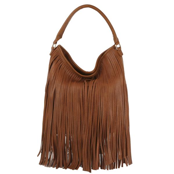 FRINGE HANDLE HOBO BAG