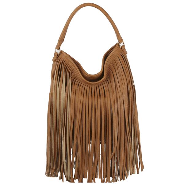 FRINGE HANDLE HOBO BAG