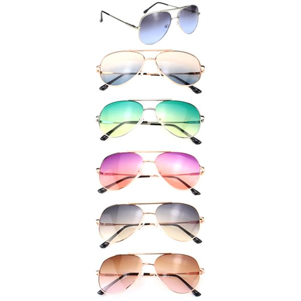 COLORED AVIATORS SUNGLASSES 1DZ