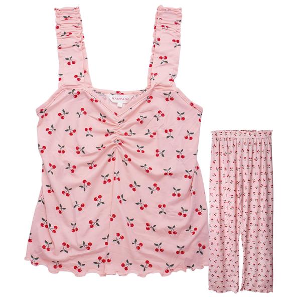 MINI CHERRIES SLEEPWEAR TOP AND PANTS SET