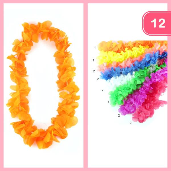 HAWAIIAN FLOWER LEIS NECKLACE (12 UNITS)