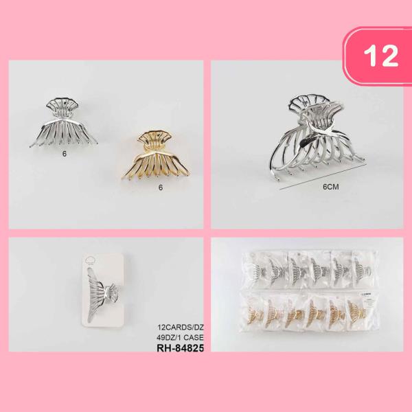 METAL SHELL HAIR CLAW CLIP (12 UNITS)