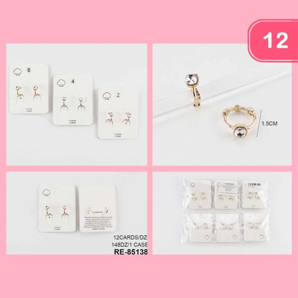 COPPER CORE RHINESTONE ACCENT HOOP EARRING (12 UNITS)