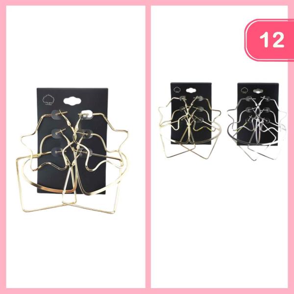 METAL MULTI HOOP EARRING SET (12 UNITS)