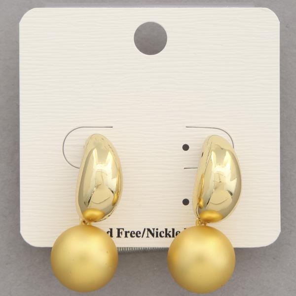 PEARL BEAD DOME LINK EARRING