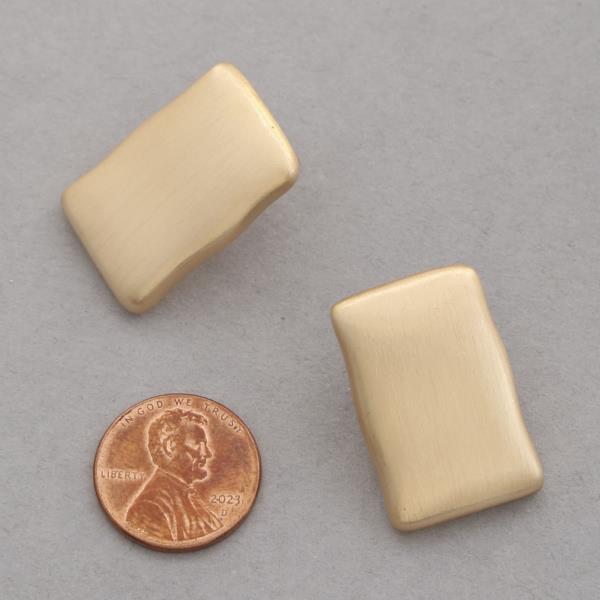 BRUSHED METAL RECTANGLE EARRING