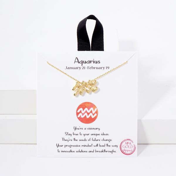 18K GOLD RHODIUM ZODIAC SIGN CHARM NECKLACE