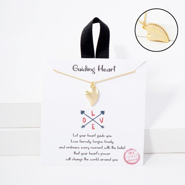 18K GOLD RHODIUM GUIDING HEART NECKLACE