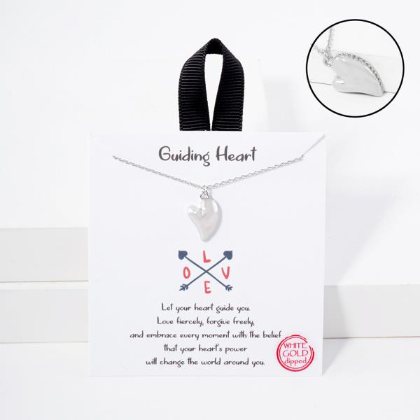 18K GOLD RHODIUM GUIDING HEART NECKLACE