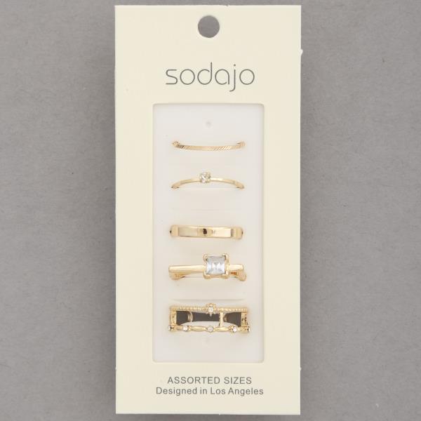 SODAJO CRYSTAL ASSORTED RING SET