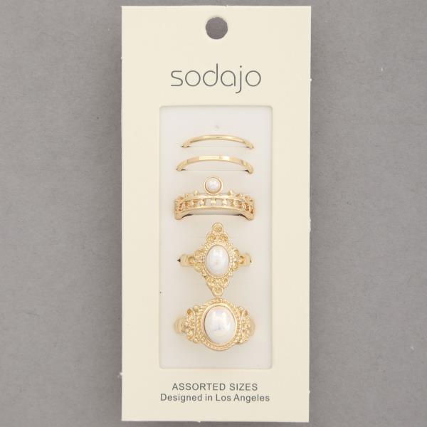 SODAJO PEARL BEAD ASSORTED RING SET