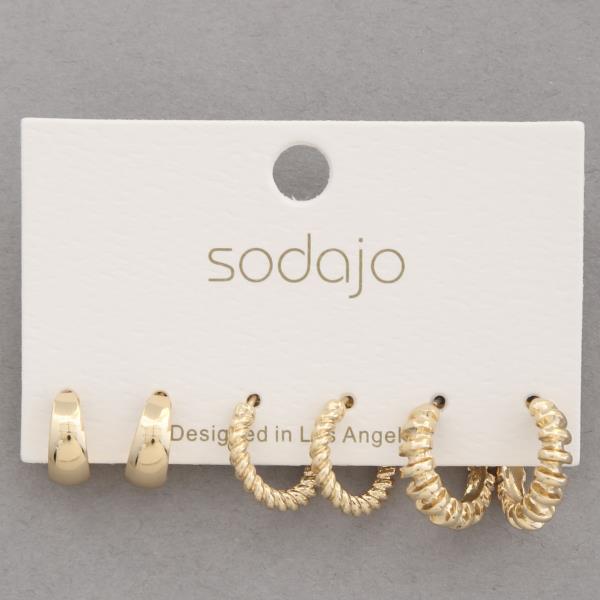 SODAJO TWISTED LINK ASSORTED EARRING SET