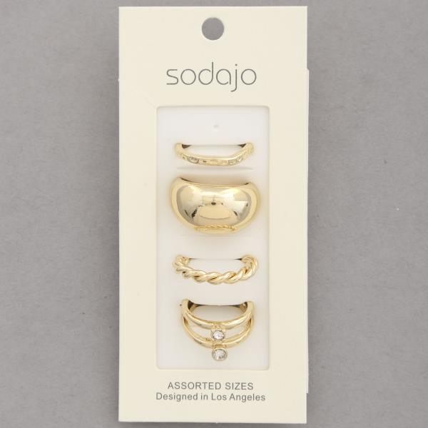 SODAJO CRYSTAL DOME ASSORTED RING SET