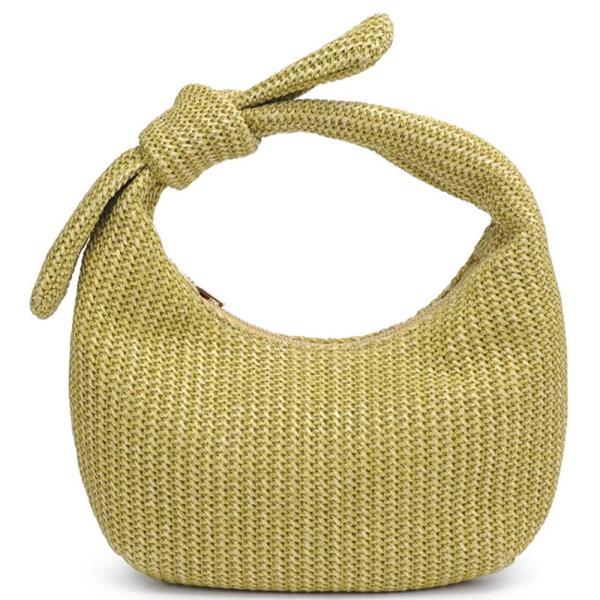 PENNY WOVEN DESIGN KNOT HANDLE CLUTCH BAG