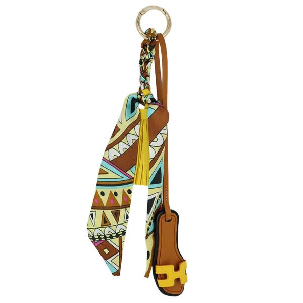 SANDAL RIBBON PU LEATHER TASSEL BAG CHARM