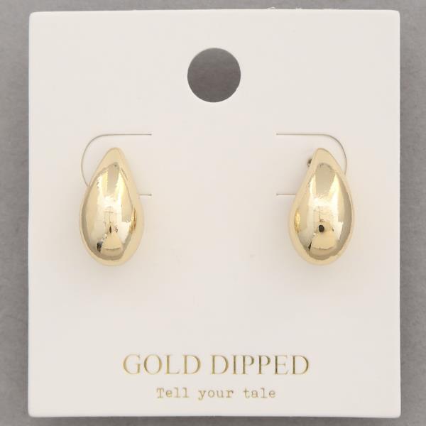 TEARDROP DOME GOLD DIPPED EARRING
