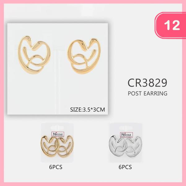 METAL SWIRL EARRING (12 UNITS)