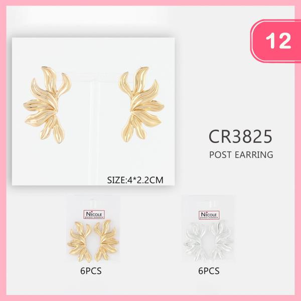 TEXTURED ABSTRACT EAR CRAWLER EARRING (12 UNITS)