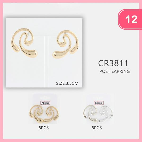 METAL SWIRL EARRING (12 UNITS)