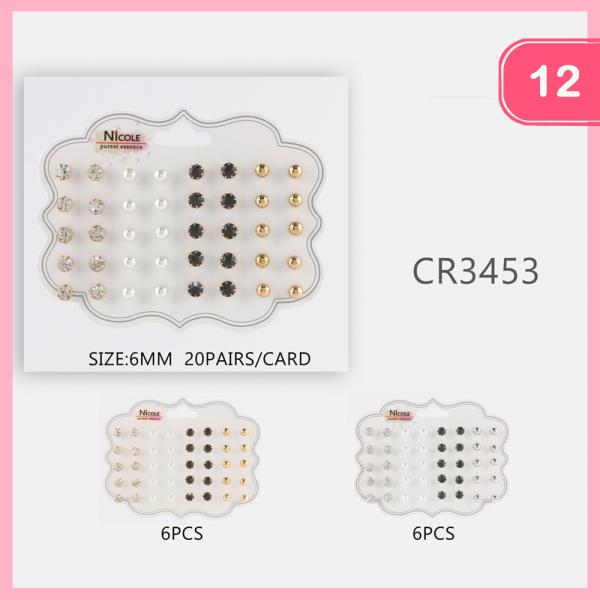 ASSORTED STUD EARRING (12 UNITS)