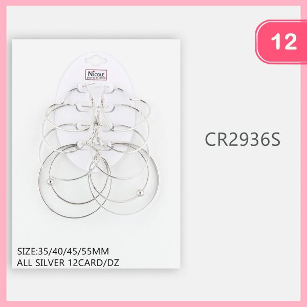 METAL MULTI HOOP EARRING (12 UNITS)