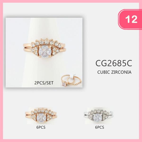 CZ CUBIC ZIRCONIA EVIL EYE RING (12 UNITS)