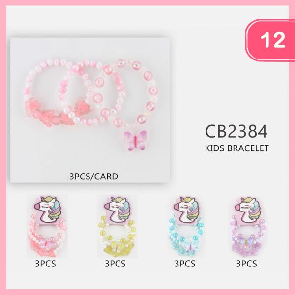 ASSORTED BEAD KIDS STRETCH BRACELET (12 UNITS)