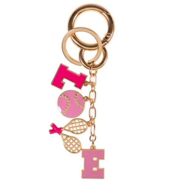 LOVE SHAPED TENNIS ICONS BAG CHARM AND KEYCHAIN