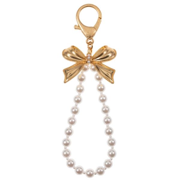 BOW WITH PEARL BAG CHARM KEYCHAIN