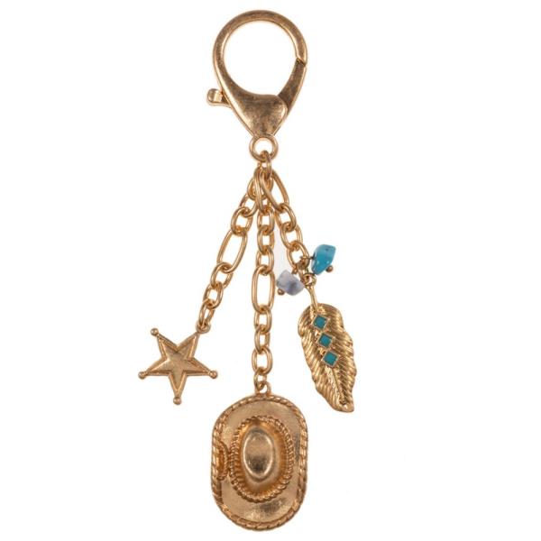 WESTERN STYLED METAL CHARM BAG CHARM