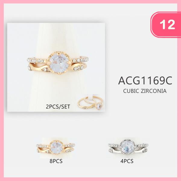 CZ RHINESTONE RING (12 UNITS)