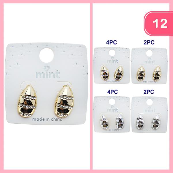 RHINESTONE TEARDROP STUD EARRING (12 UNITS)