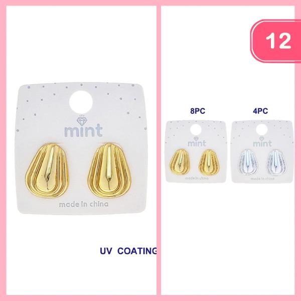 METAL NUGGET STUD EARRING (12 UNITS)