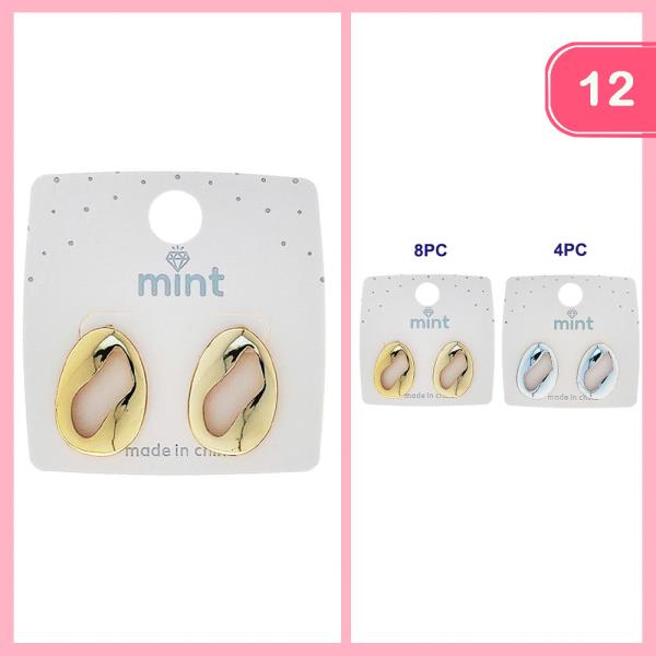 METALLIC O STUD EARRING (12 UNITS)