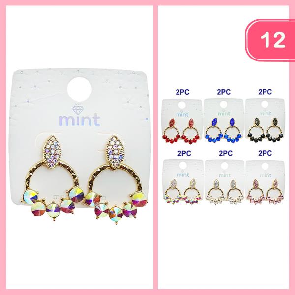 RHINESTONE CIRCLE EARRING (12 UNITS)