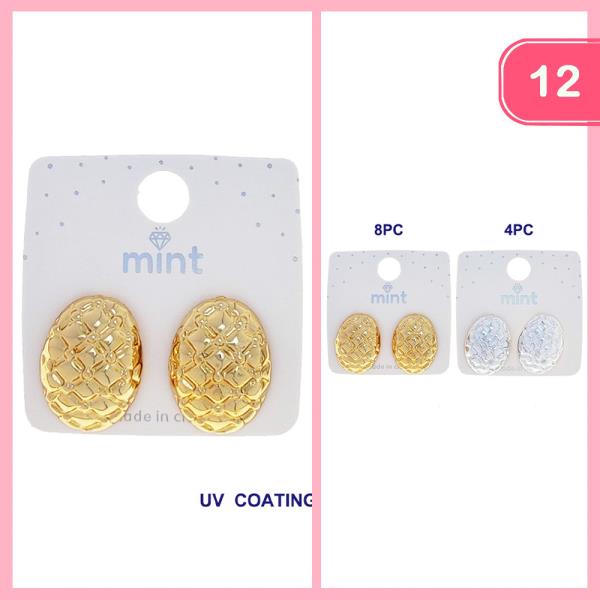 TEXTURED NUGGET STUD EARRING (12 UNITS)