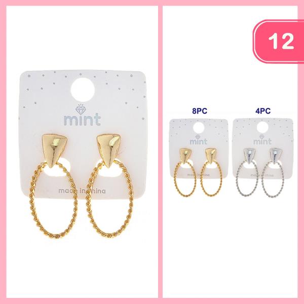 TWIST TEXTURE DOOR KNOCKER EARRING (12 UNITS)