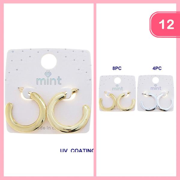 METAL OPEN C HOOP EARRING (12 UNITS)