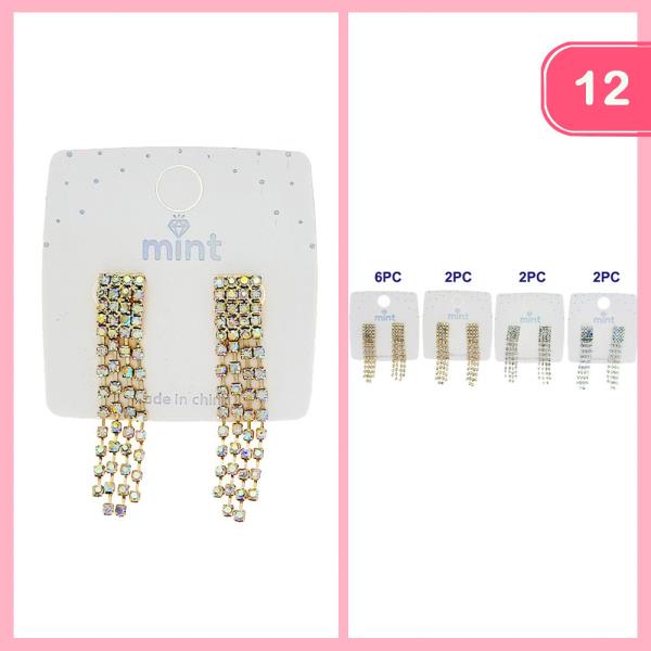 4 LINE RHINESTONE EARRING (12 UNITS)