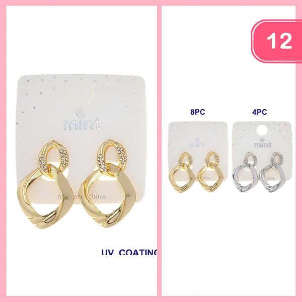 DIAMOND LINK METAL EARRING (12 UNITS)