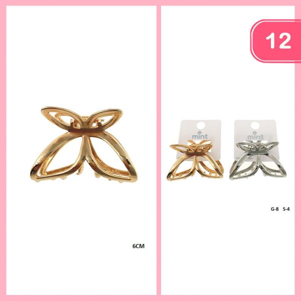ABSTRACT BUTTERFLY METAL HAIR CLAW CLIP (12 UNITS)