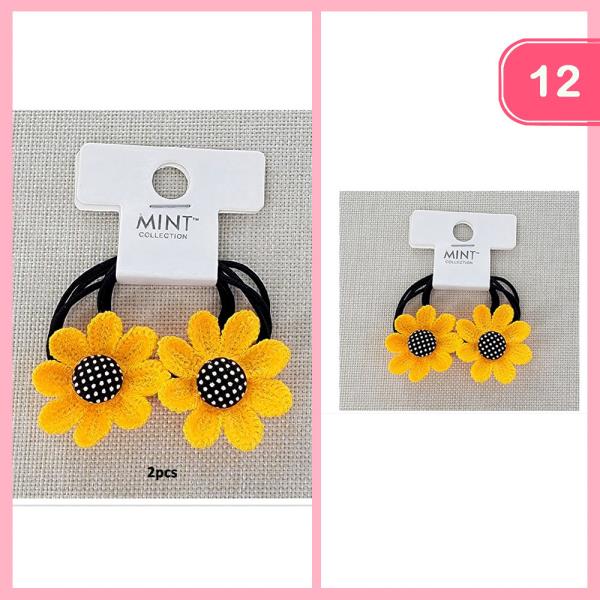 CROCHET FLOWER SUNFLOWER HAIR TIE (12 UNITS)