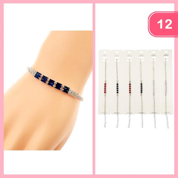 SQUARE SHAPE PAVED BRACELET (12 UNITS)