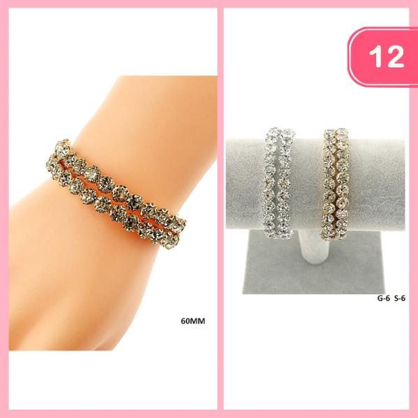 2 LINE RHINESTONE WIRE BRACELET (12 UNITS)